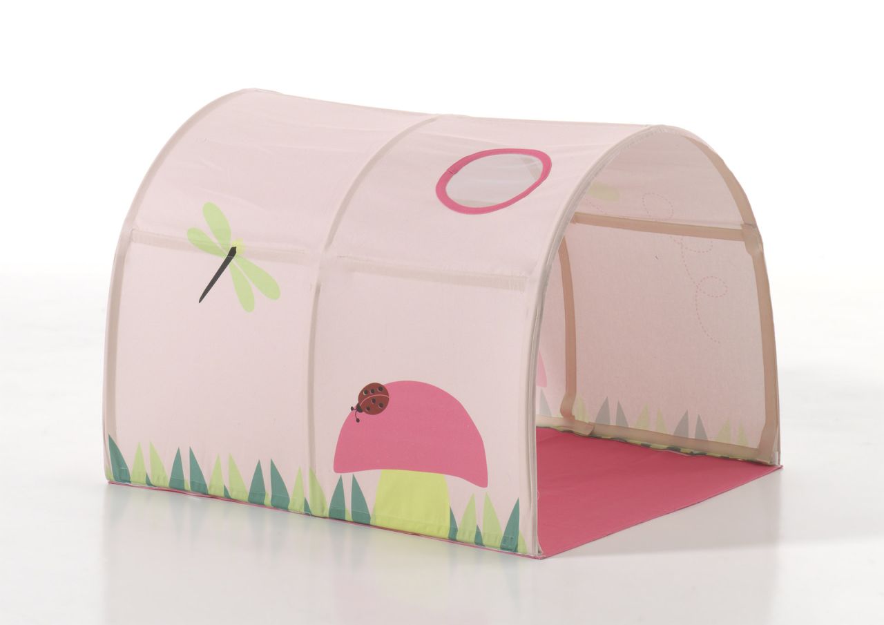 Tunnel Spielbetttunnel Spieltunnel Spielzelt Betttunnel Prinzessin Blumen Rosa