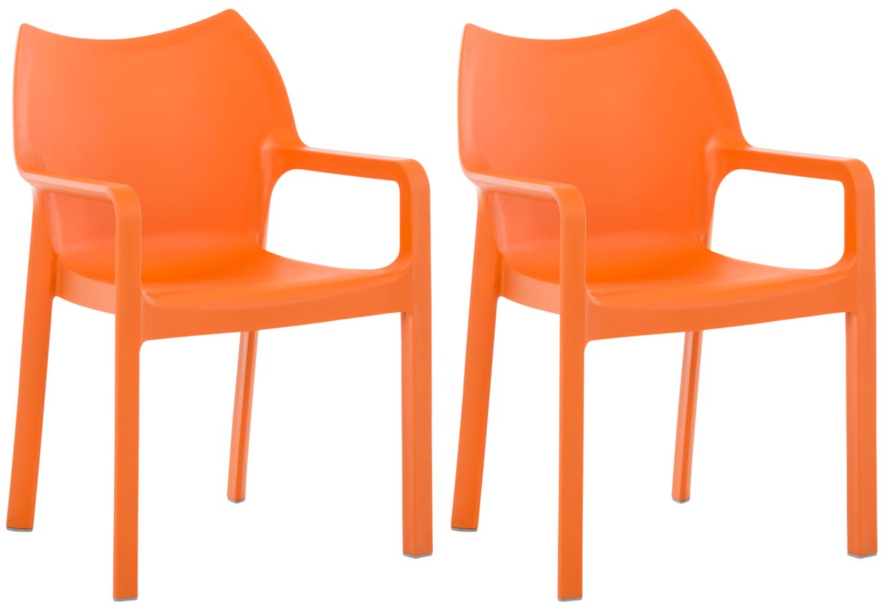 2er SET Stapelstuhl DIVA orange