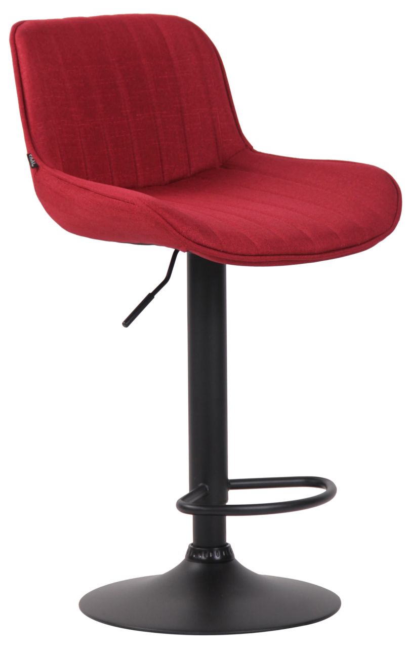 Barhocker Lentini Stoff schwarz rot