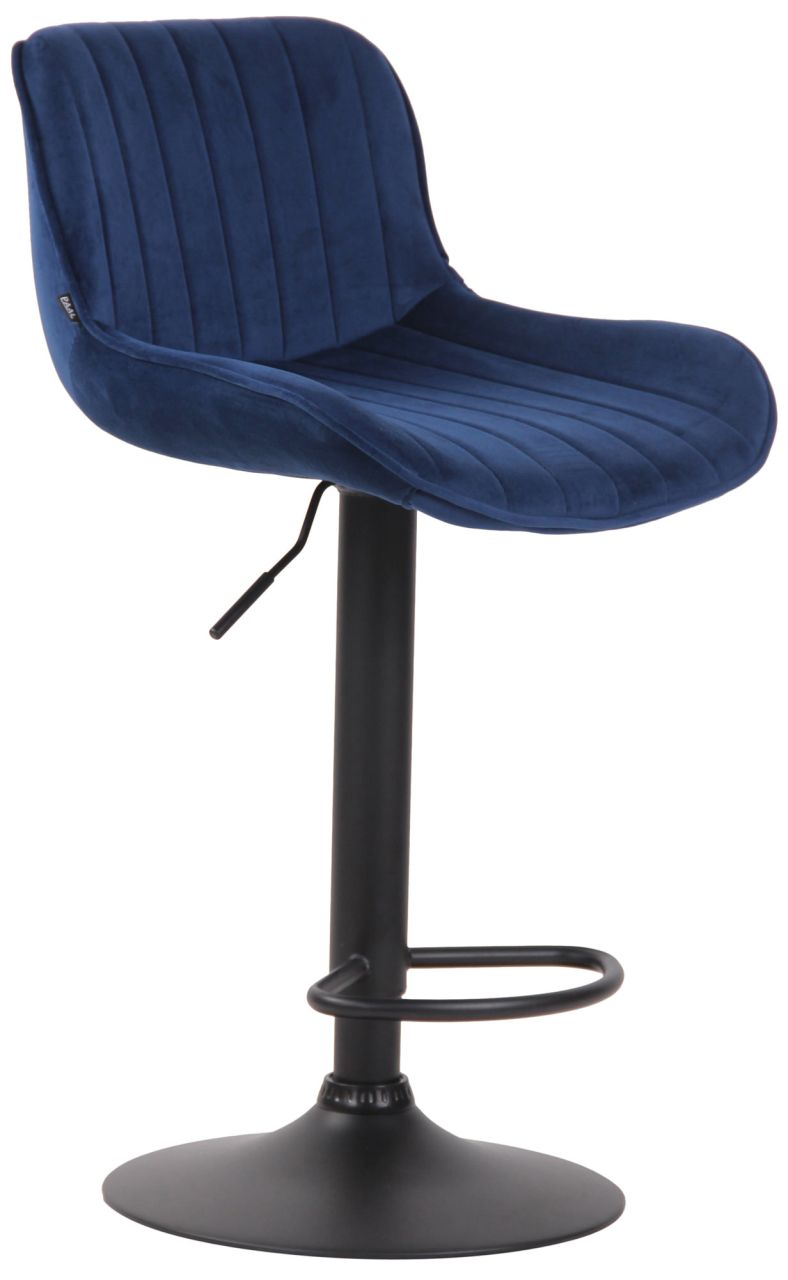 Barhocker Lentini Samt schwarz blau