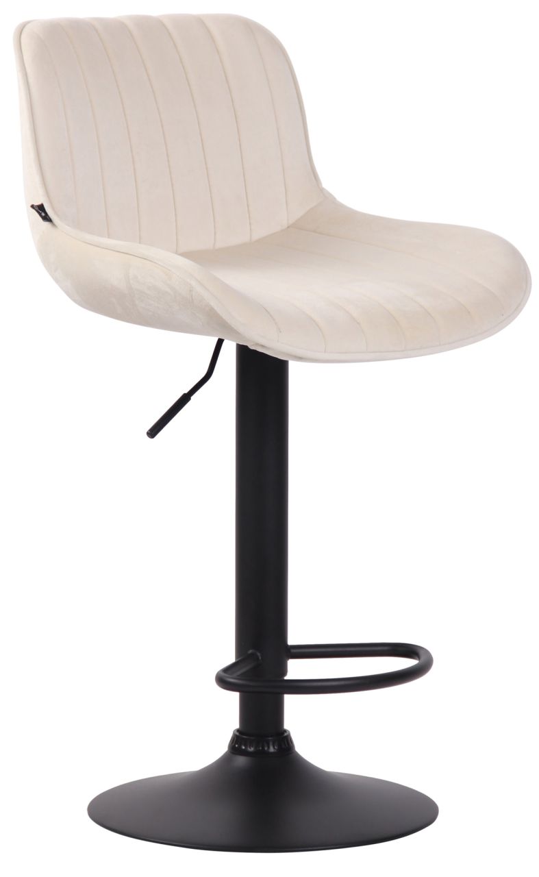 Barhocker Lentini Samt schwarz creme