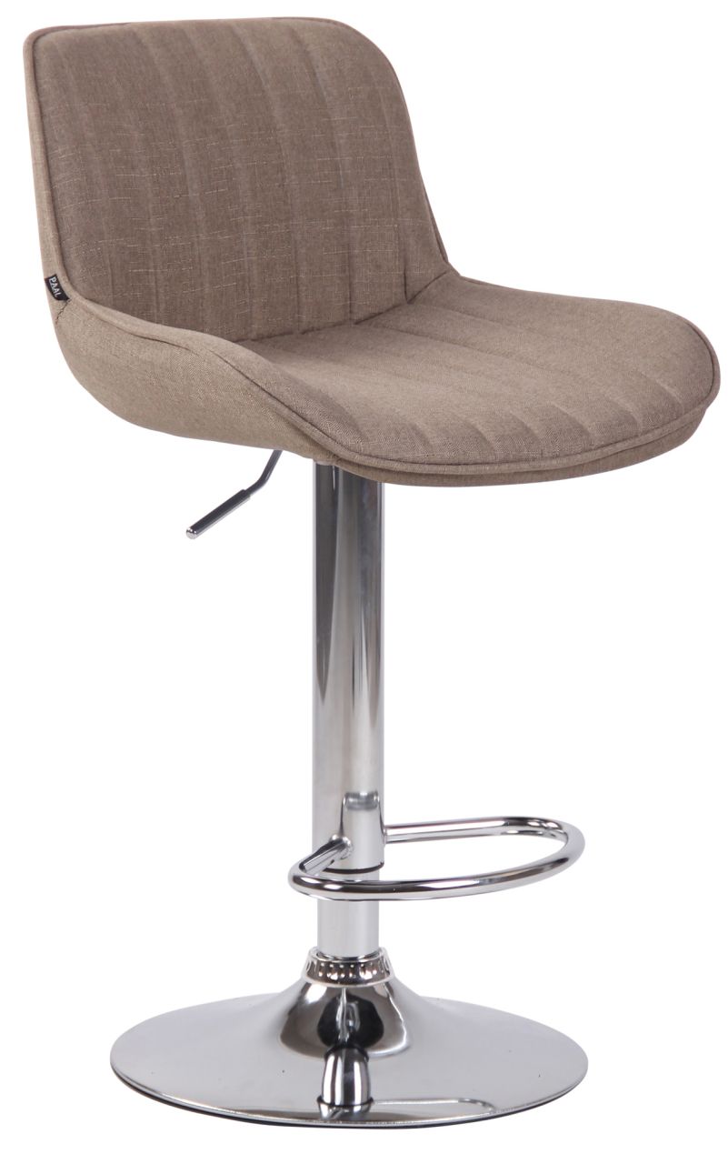 Barhocker Lentini Stoff chrom taupe