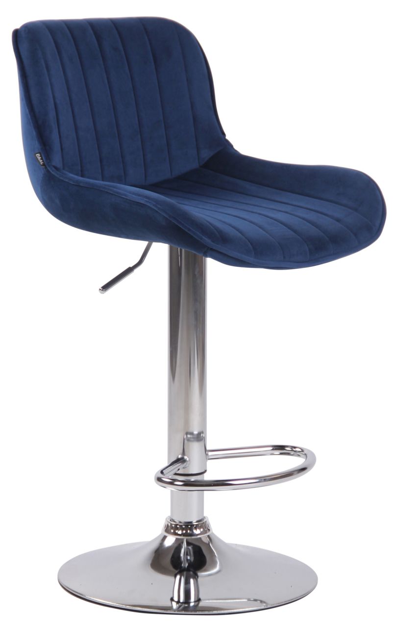 Barhocker Lentini Samt chrom blau