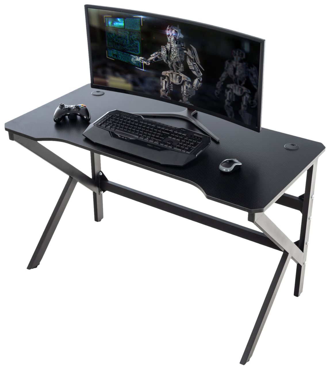 Gaming Tisch Lewiston K LED rot