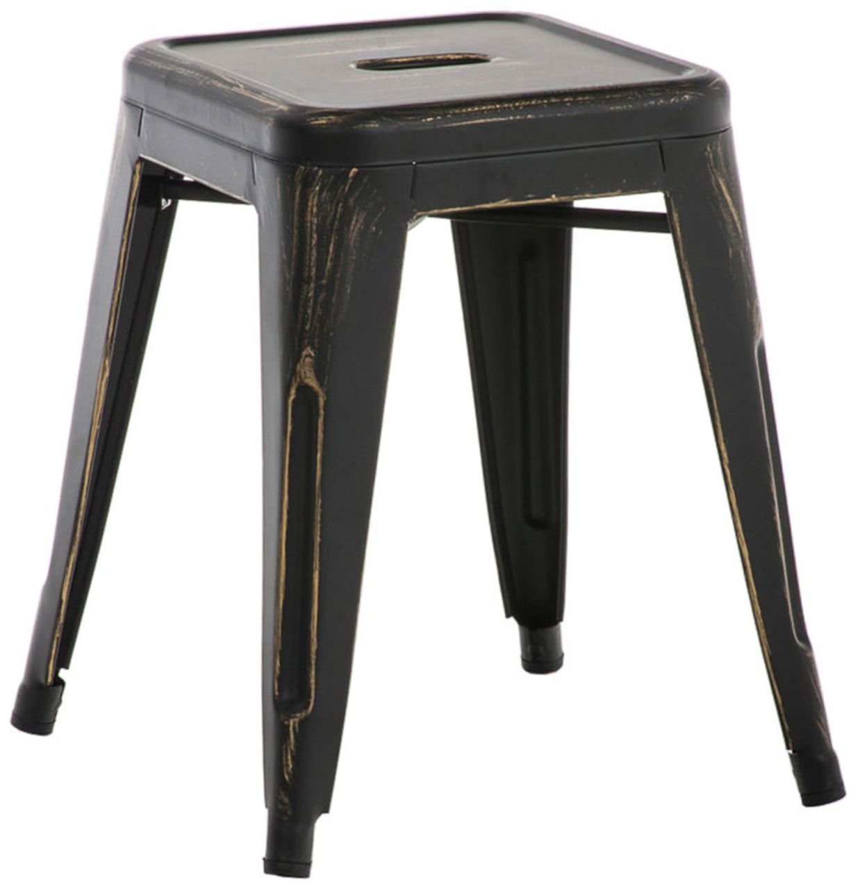 Hocker Armin antik schwarz-gold