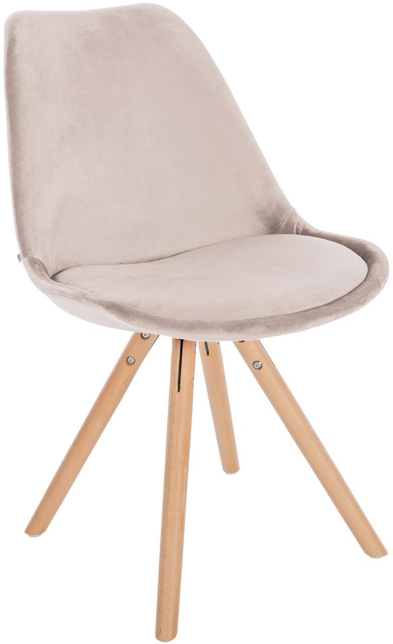 Stuhl Sofia Samt Rund beige