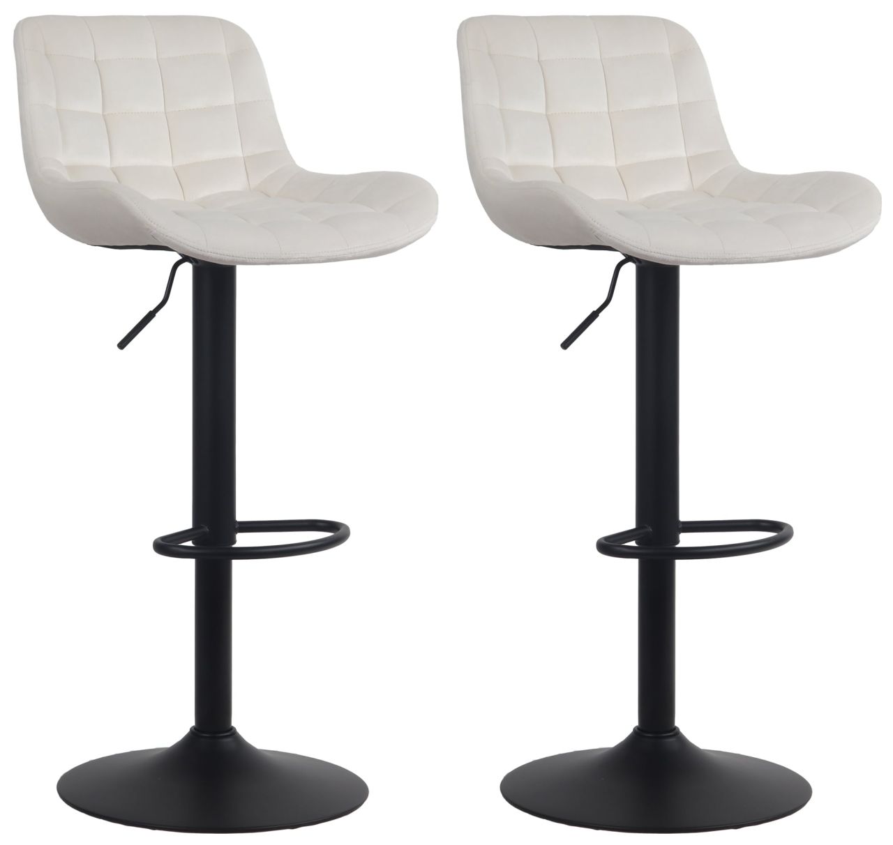 2er Set Barhocker Tover Samt creme