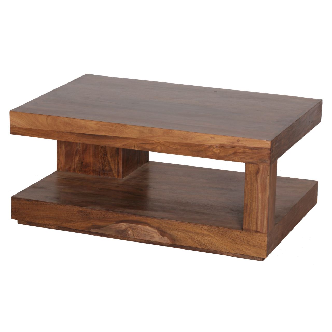 Couchtisch Sheesham Massiv-Holz 90 x 60 x 40 cm