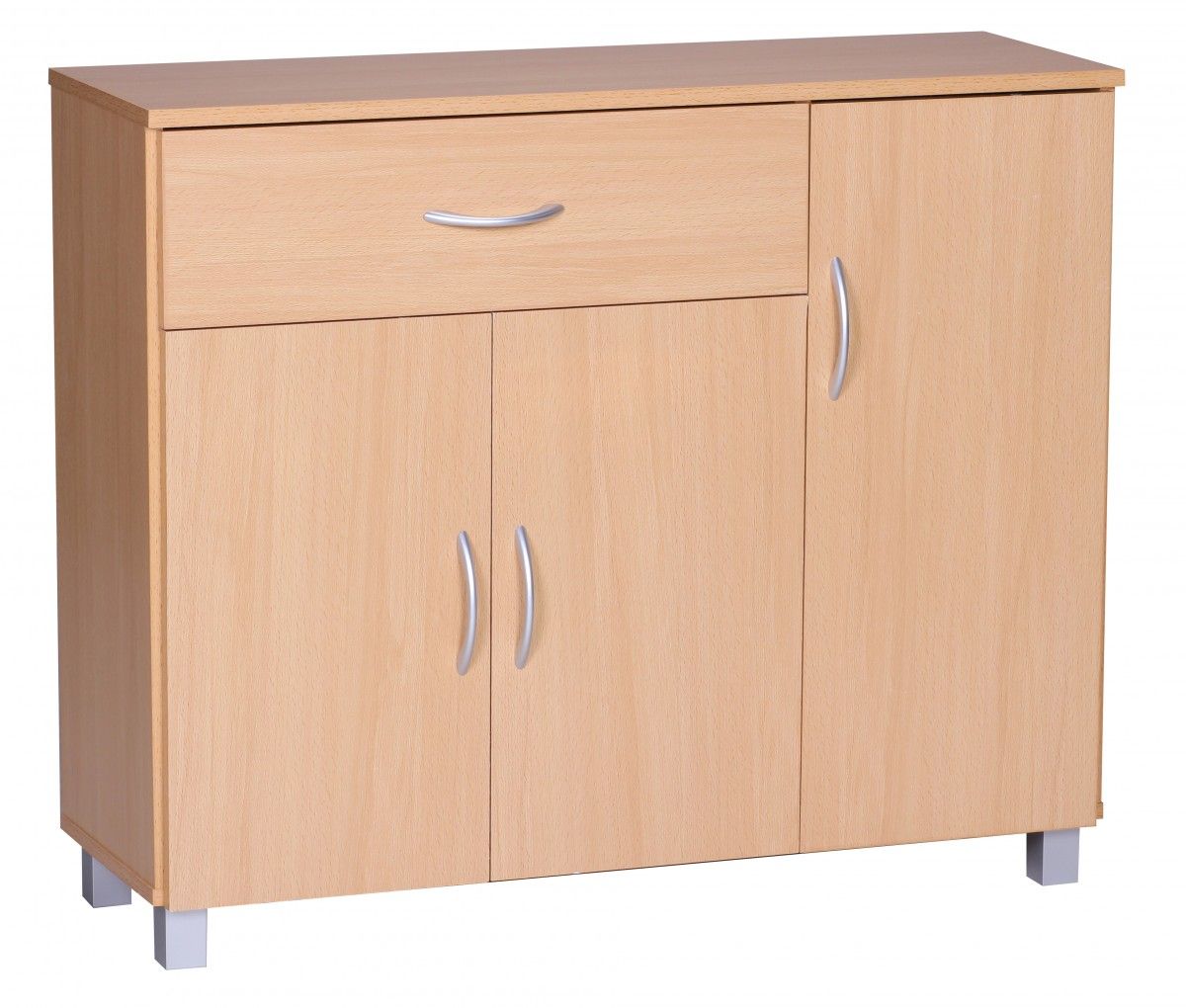 Sideboard SETE Buche mit 1 Schublade & 3 Türen 90 x 75 x 30 cm