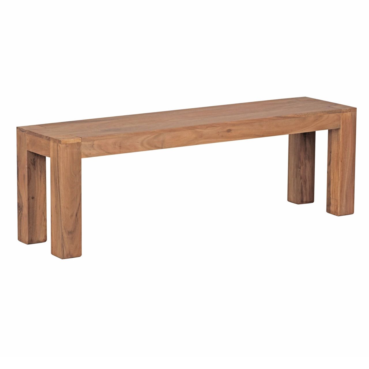 Esszimmer Sitzbank MUMBAI Massiv-Holz Akazie 140 x 45 x 35 cm Holz-Bank Natur-Produkt Küchenbank im Landhaus-Stil