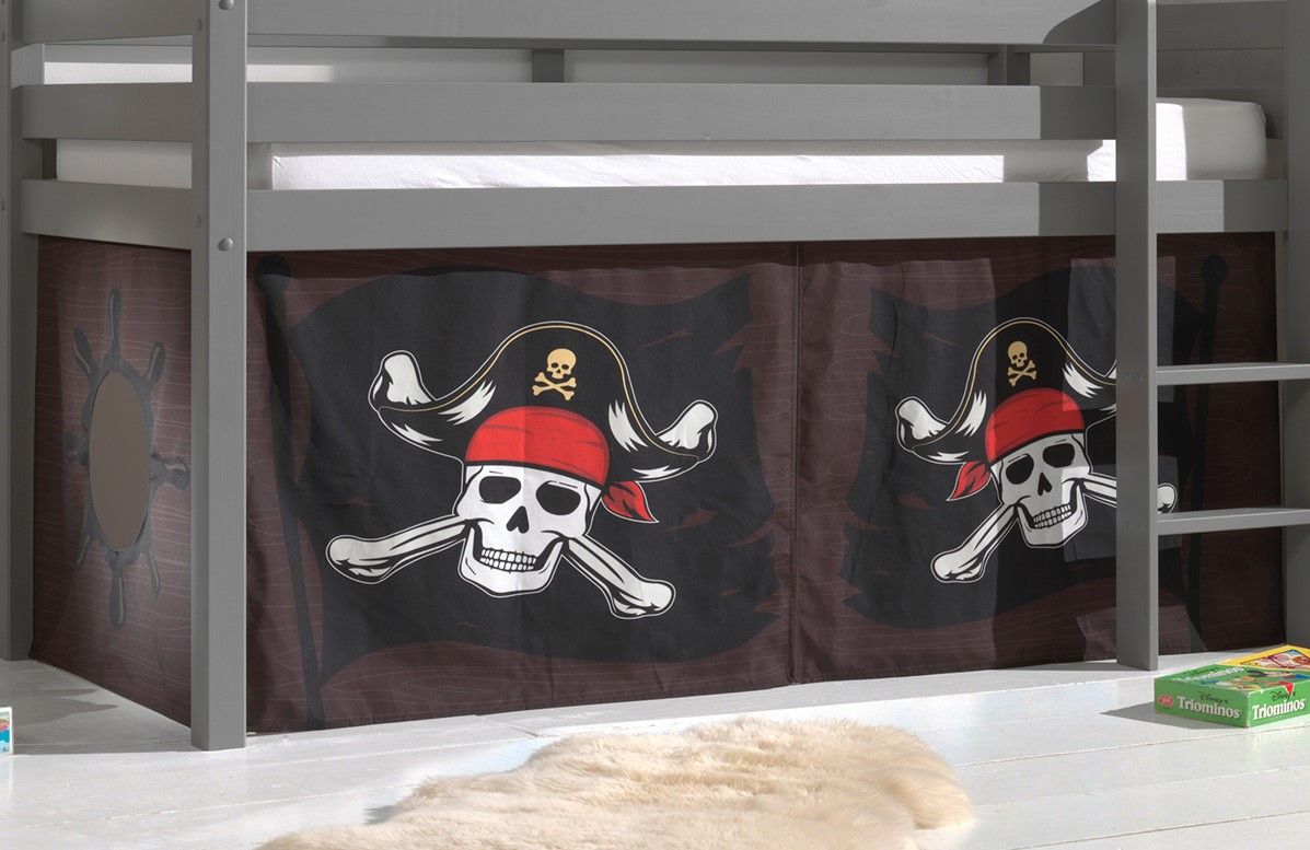 Vorhangset Spielbettvorhang Kinderbettvorhang Textilset Zelt Pirat Piratenbett