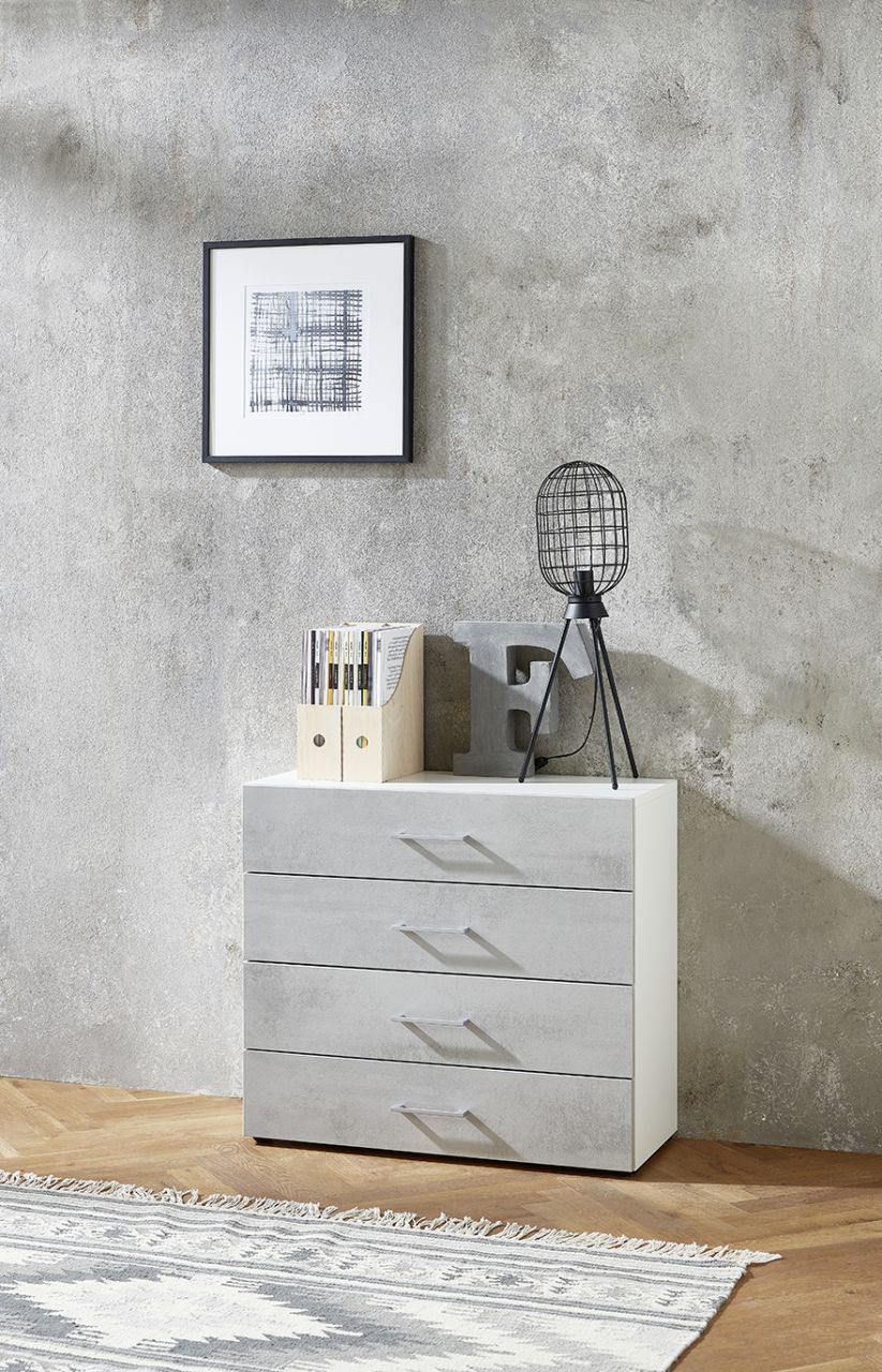 Kommode Sideboard Schrank Schubladen Highboard Büro Wohnzimmer Büromöbel Grau