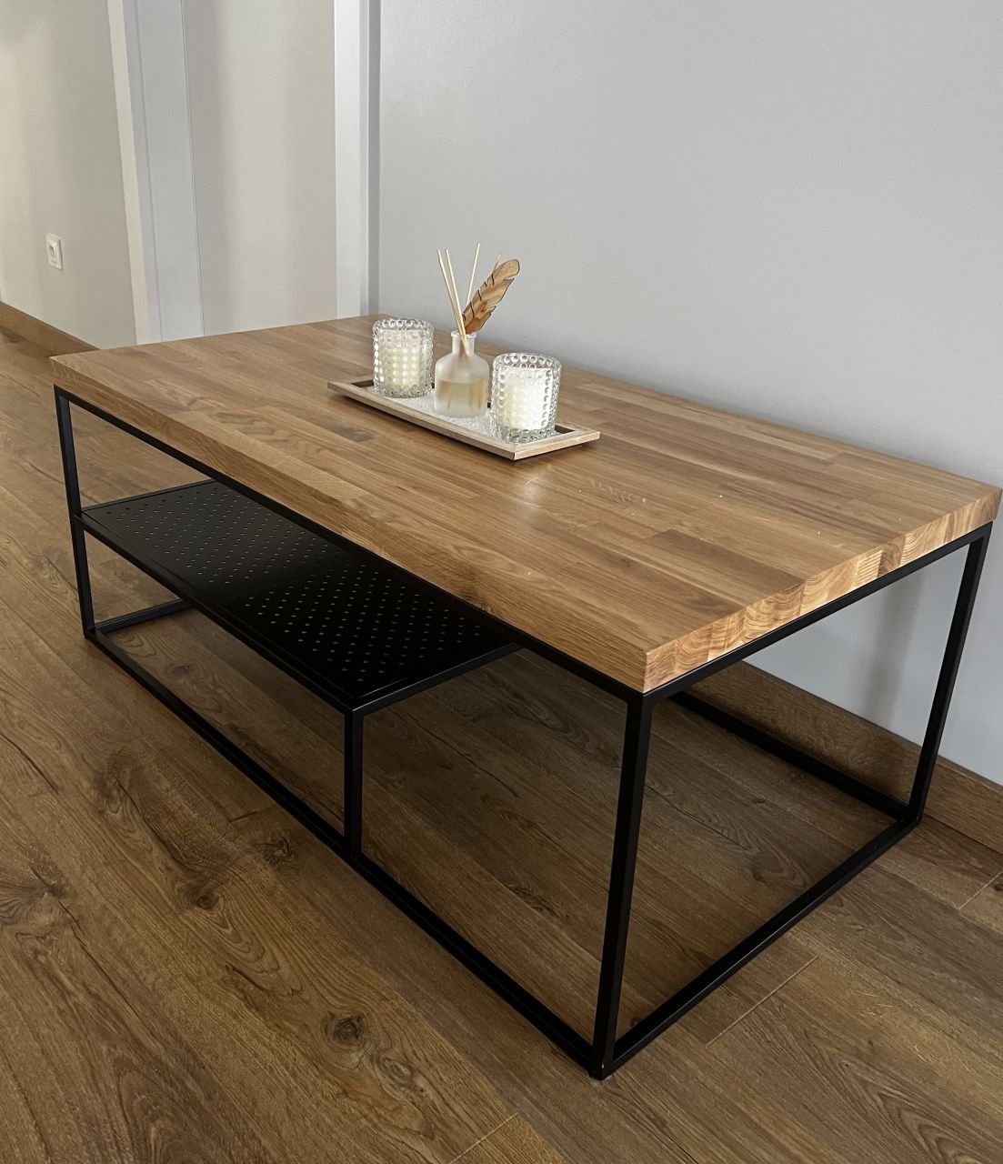 Couchtisch Beistelltisch Sofatisch Coffeetable Wohnzimmer Tisch Fach Metall Holz