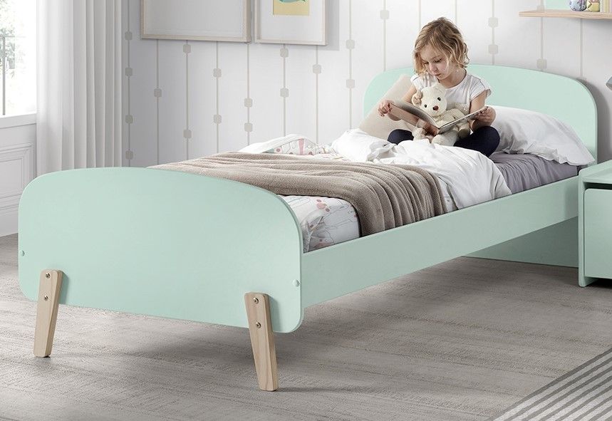 Vipack: Einzelbett mit Absturzschutz „KIDDY“ mintgrün – Kinderbett Jugendbett