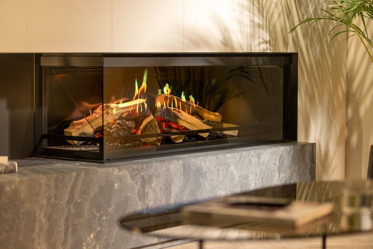 Kalfire E-One 130C Links Elektrokamineinsatz Standardboden Single HD Flame Ohne Hotelschalter Ohne Heizung