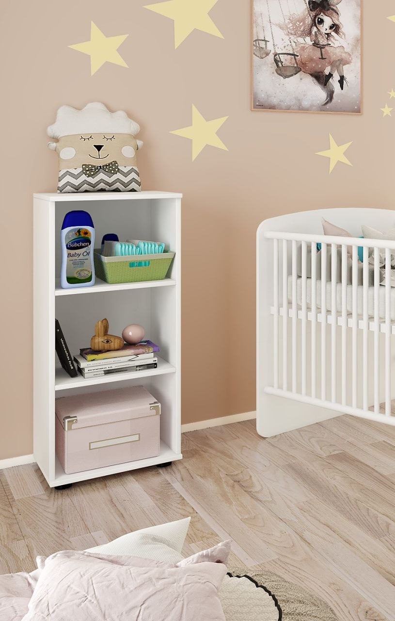 niedriges Regal Bücherregal Kinderregal Wickelregal Babyzimmer Weiß Kinderzimmer