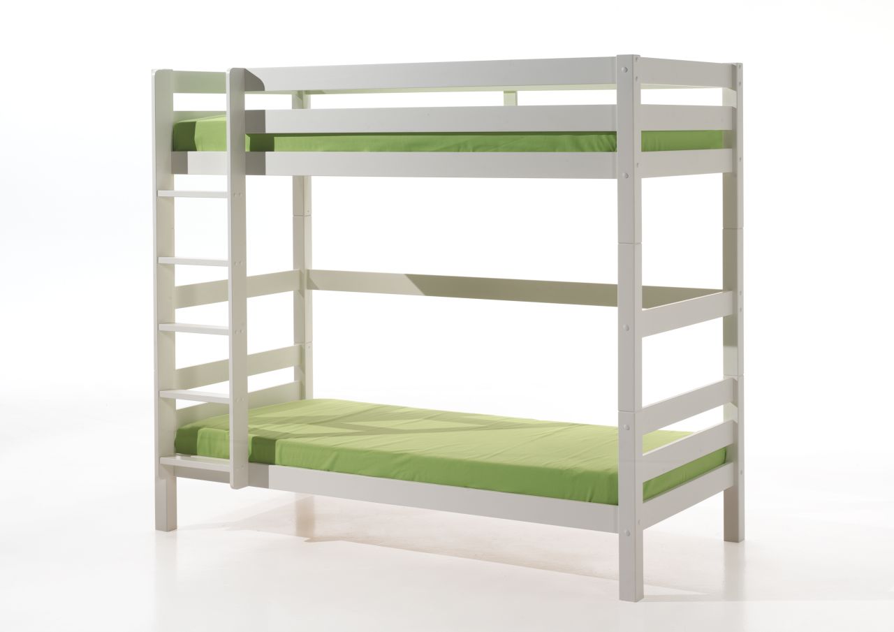 Etagenbett 90×200 Weiß Stockbett Kinderbett Hochbett Spielbett Holz geteilt