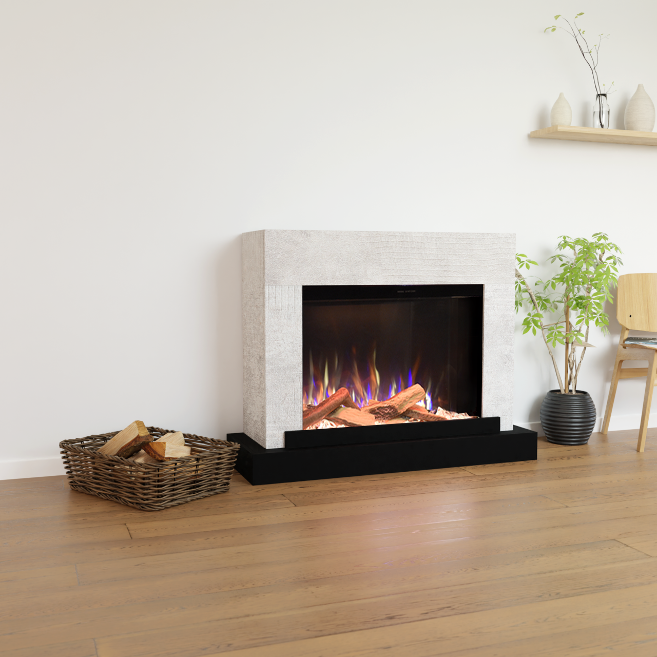 Glow Fire PR4 Elektrokamin E-Motion 3D Beton