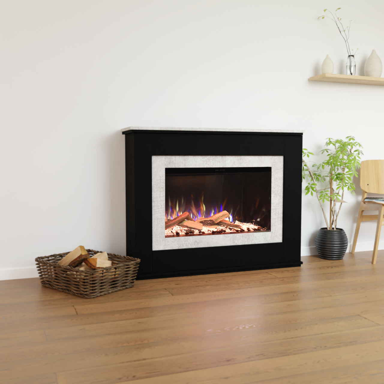 Glow Fire PR6 Elektrokamin E-Motion 3D Schwarz (Beton)