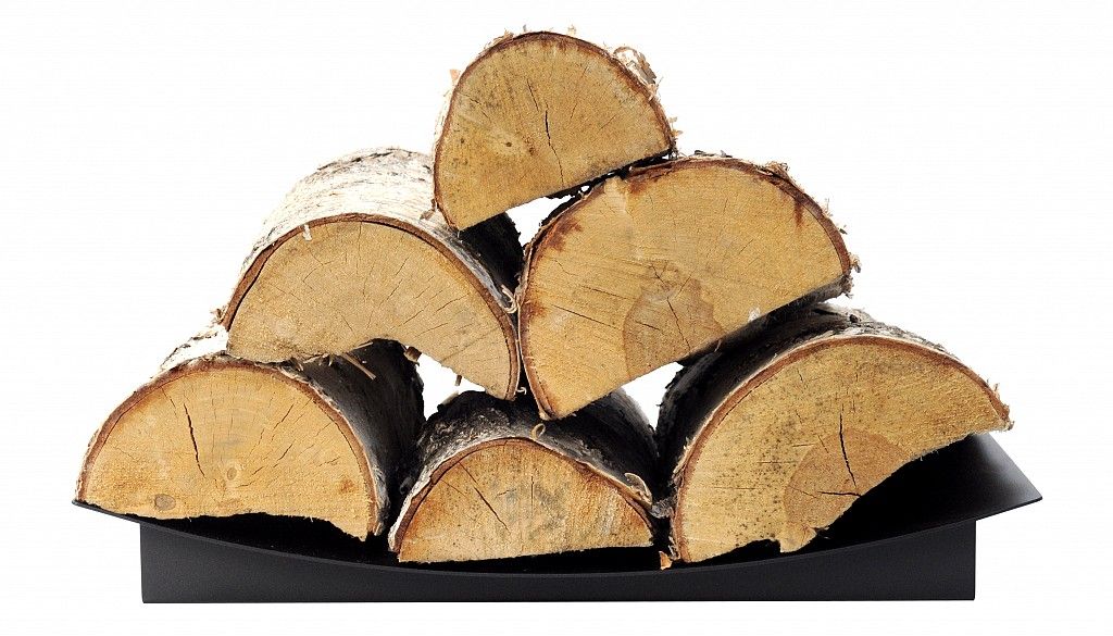 Unterlage für Holz Ablage Kaminholz Brennholz Schwarz Holzstapler Kaminzubehör