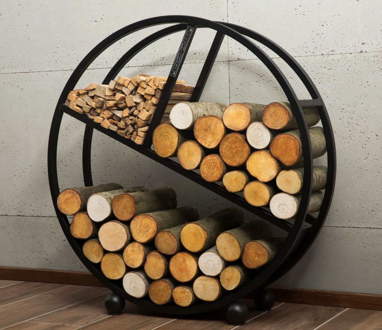 Brennholzregal Stahl für Kamin-Holzständer Holzstapelhalter Kaminholzregal rund