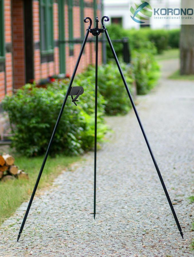 Dreibein mit Kurbel Höhe 180 cm für Grill, Kessel oder Wok – Stahl