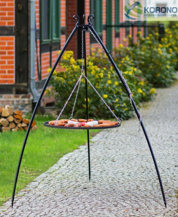 Dreibein Schwenkgrill Gartengrill Holzkohlegrill Rostgröße 50 cm – Stahl