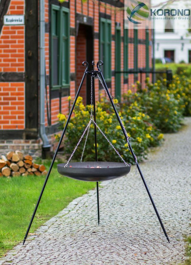 Dreibein Schwenkwok Gartengrill Schwenkgrill Schwenkpfanne – Wokgrill 60 cm