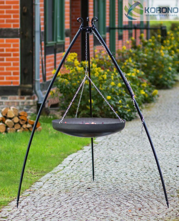 Dreibein Schwenkwok Gartengrill Schwenkgrill Schwenkpfanne – Wokgrill 60 cm