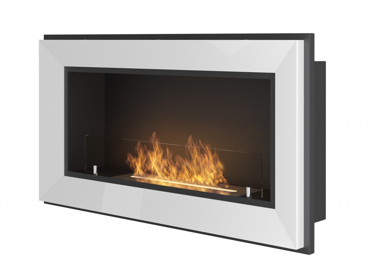 InFire Frame 900 Ethanolkamin Weiß mit Standard Schutzglas