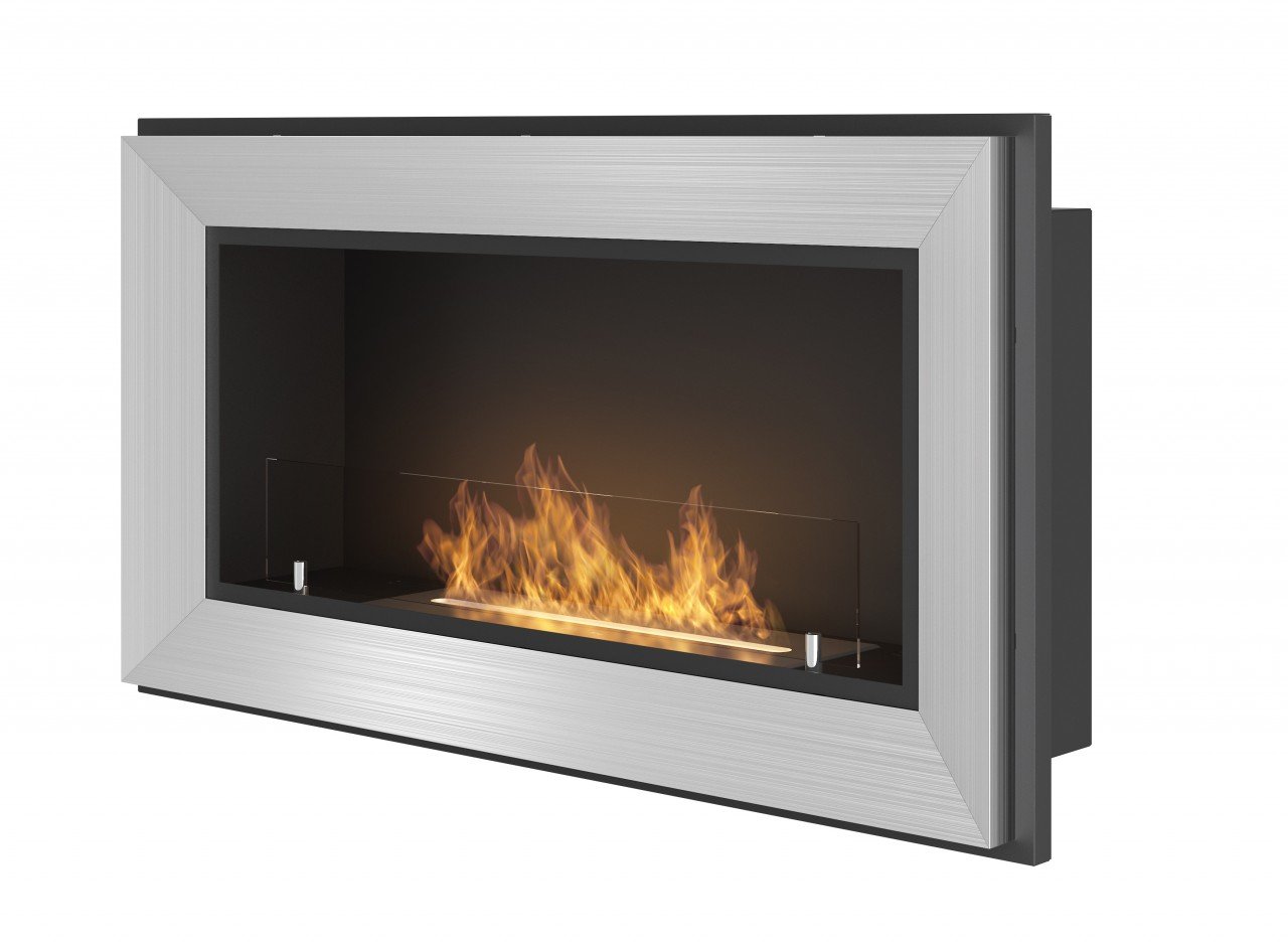 InFire Frame 900 Ethanolkamin Edelstahl mit Standard Schutzglas