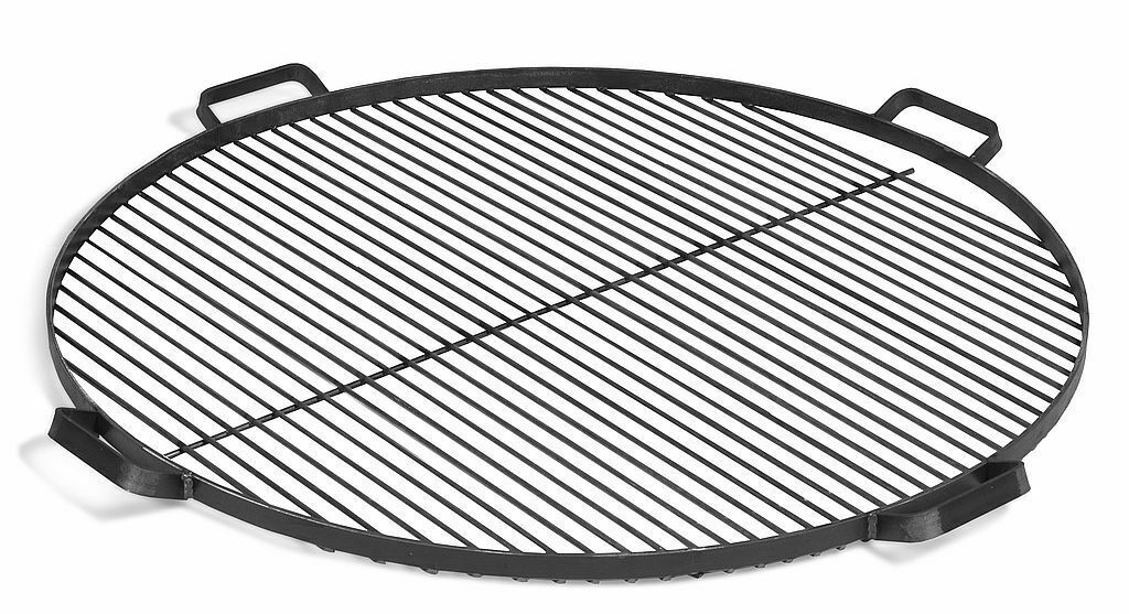 Grillrost mit 4 Griffen für Schwenkgrill / Feuerschale – schwarzer Stahl Ø 80 cm