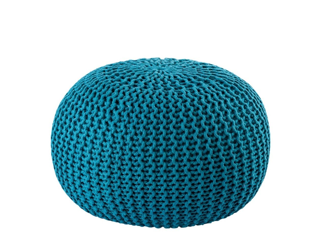 Pouf PREMIUM ø45cm Sitzhocker Strickpouf Innen Terrasse Pool Garten nachhaltig türkis – navigate