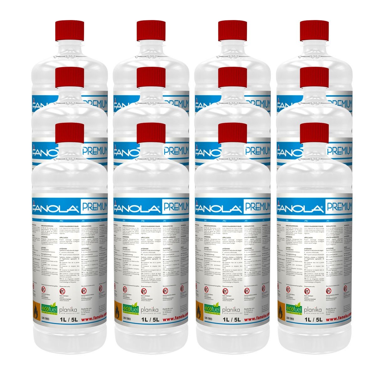 Fanola 96,6%iges Bioethanol 12×1 Liter Flaschen