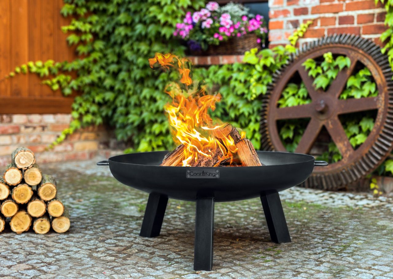 Feuerschale aus Stahl – Feuerkorb Grillfeuer Feuerstelle – Ø 80 cm / Höhe 38 cm