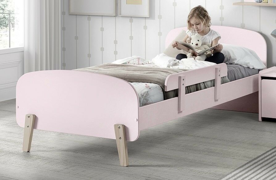 Vipack: Einzelbett mit Absturzschutz „KIDDY“ rosa – Kinderbett Jugendbett