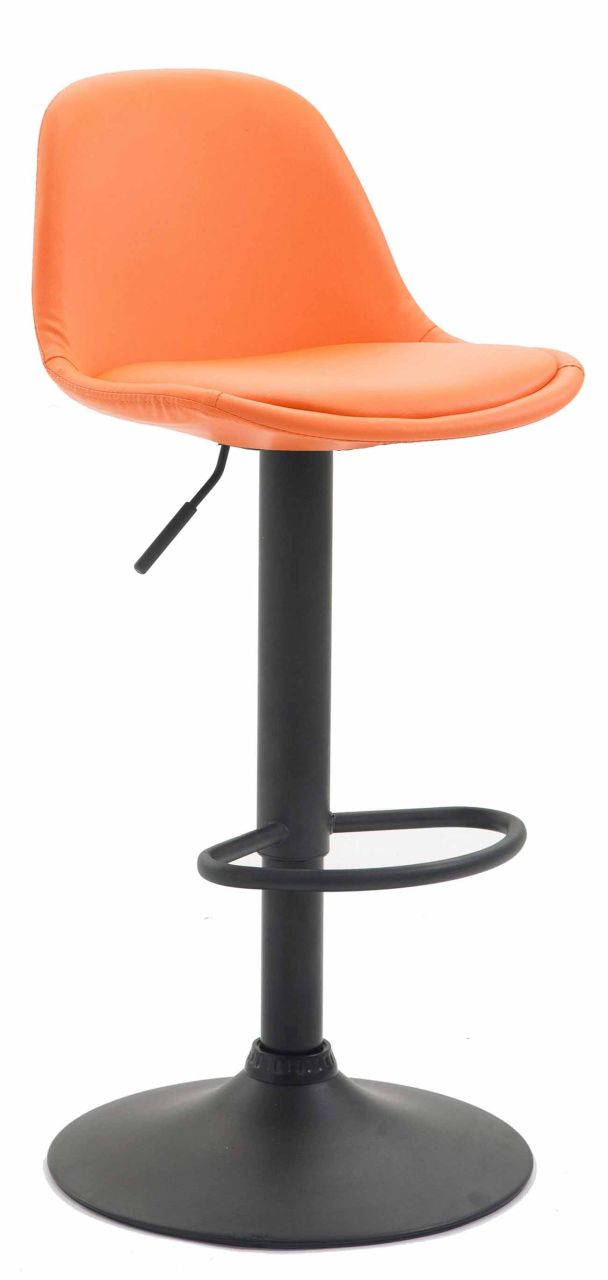 Barhocker Kiel Vollgepolstert Kunstleder schwarz orange