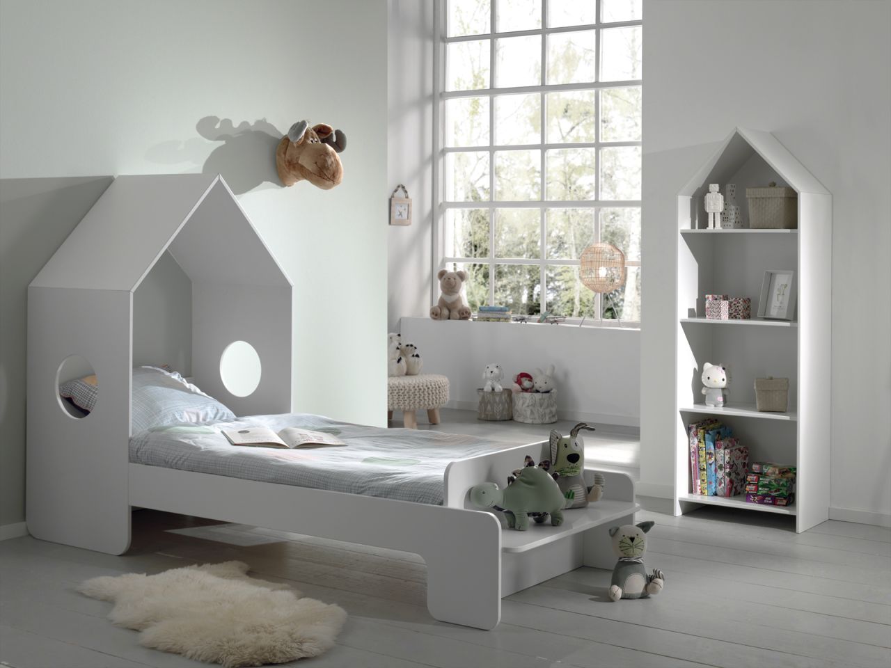 Vipack: Artikelset „CASAMI“ 2- Teilig- Kinderbett Regalschrank 90×200-Weiß