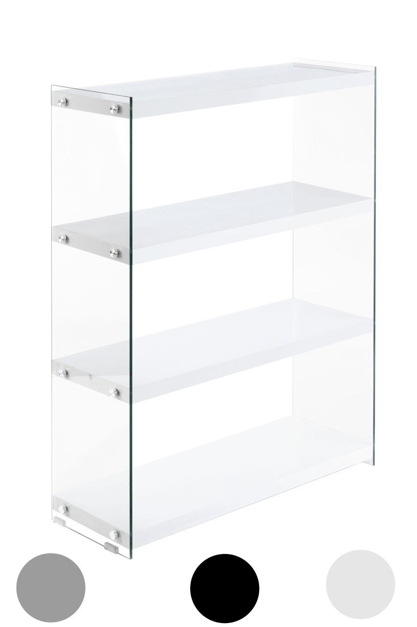 Regal transparent Glas Bücherregal Wohnzimmerregal Dekoregal Flur Küche modern