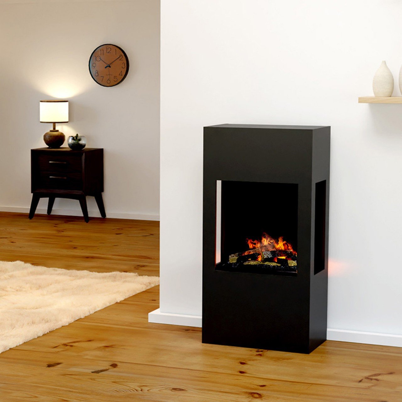 Glow Fire Böll Elektrokamin OMC600 Schwarz OMC 600 mit Deluxe Echtholzdekoration