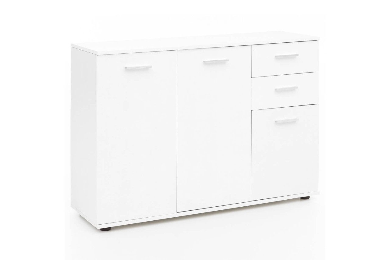 tinkaro Kommode eckig ARDIT Holz Sideboard Weiß