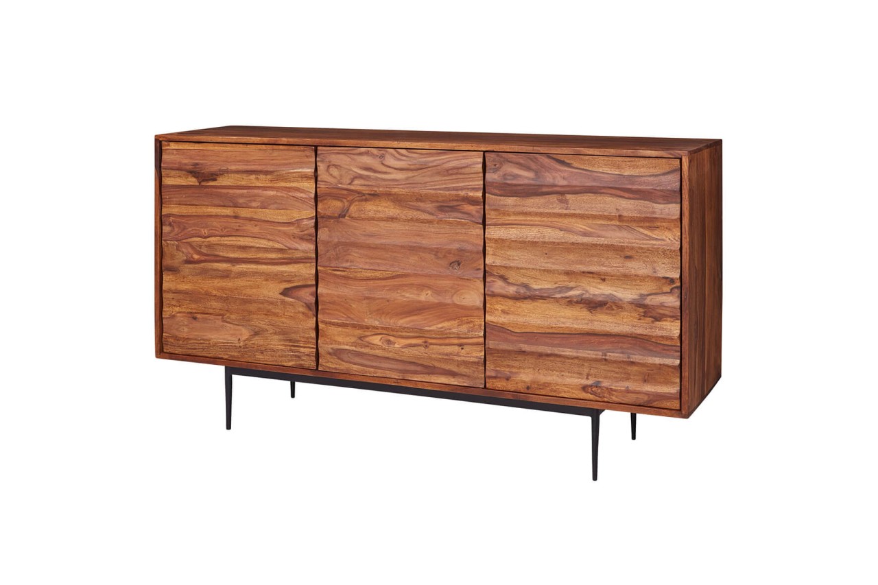 tinkaro Sideboard rechteckig BLASIUS Sheesham Massivholz Kommode Braun