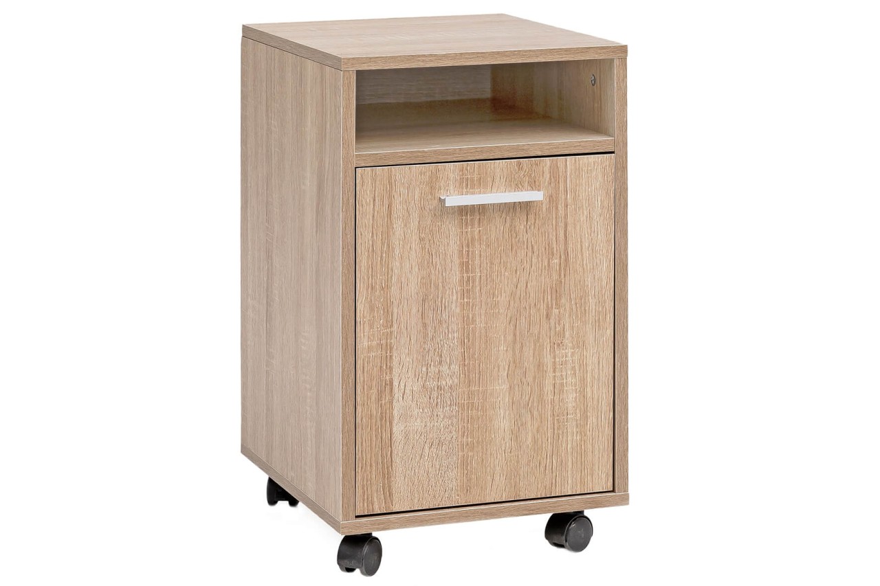 tinkaro Schreibtischcontainer eckig LUPO Holz Schubladenschrank Büro Container Braun