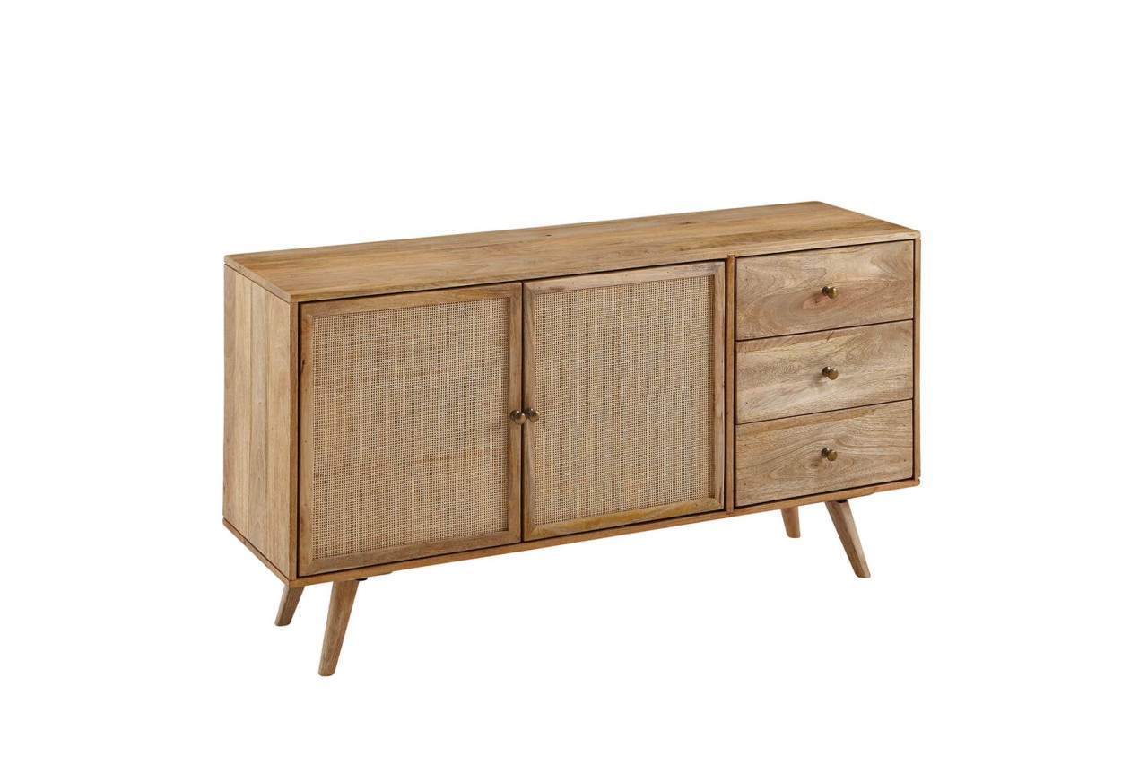 tinkaro Anrichte rechteckig HERAKE Mango Massiv-Holz Sideboard Braun