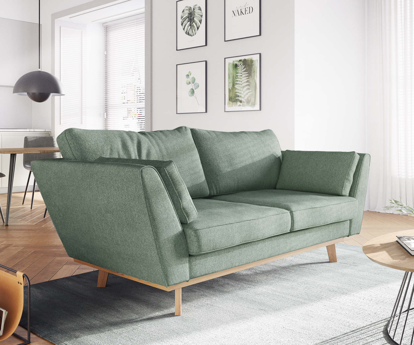 DELIFE Sofa Mena Mikrofaser Grün 180×90 cm 2-Sitzer, Sale
