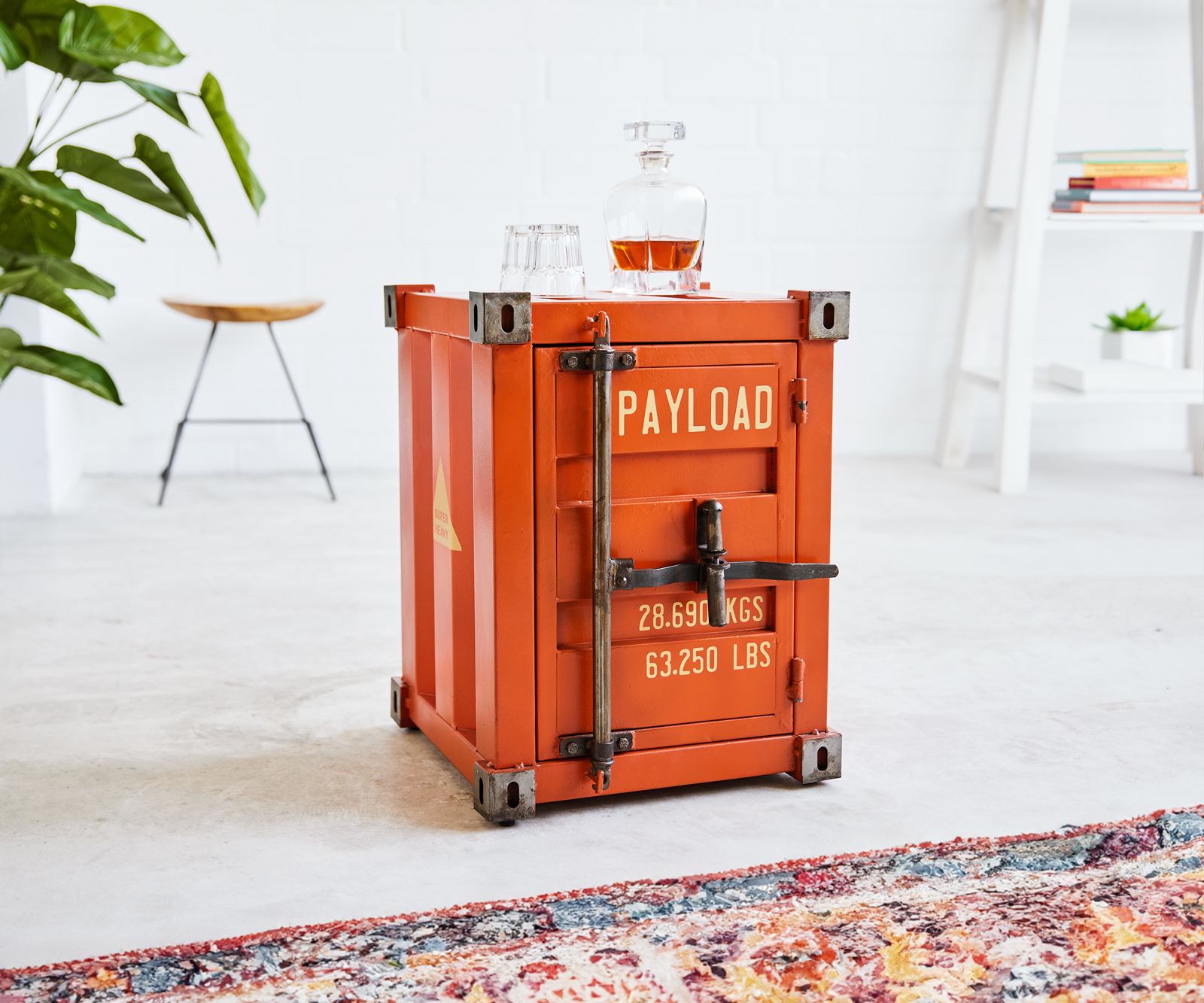 DELIFE Bar Container 42×42 cm Metall Orange, Barmöbel