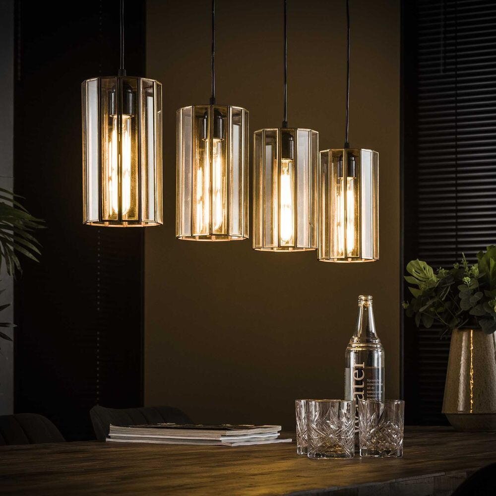 famlights | Pendelleuchte Nala in Bronze E27 4-flammig