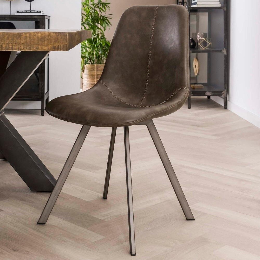 RINGO-Living Stuhl Chalyse in Taupe und Silber