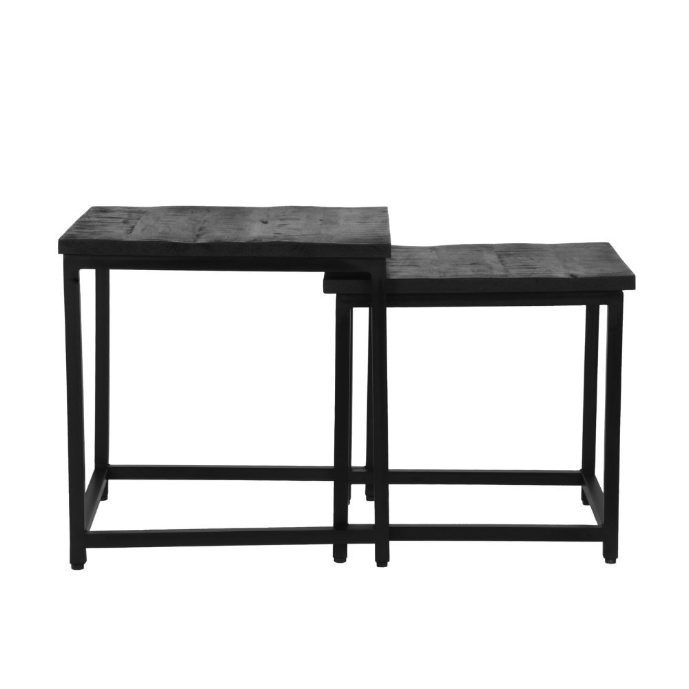 RINGO-Living Couchtisch Kalama in Schwarz aus Mangoholz 450x450x450mm