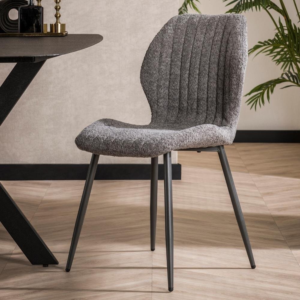 RINGO-Living Stuhl Effie in Grau aus Boucle 860x480x580mm